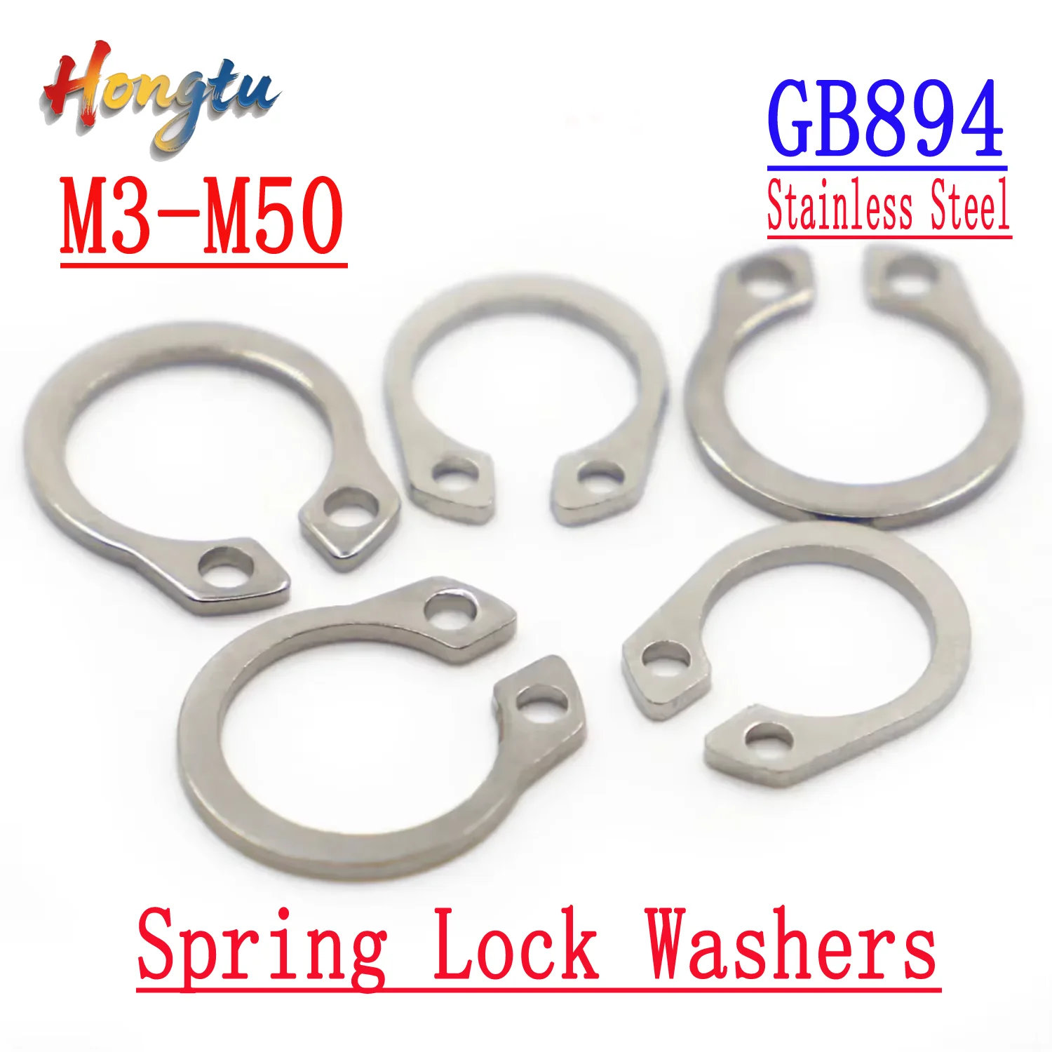 

5-50pcs GB894 Stainless Steel Shaft Circlips (Type C) – M3-M50 Shaft Retaining Rings/Snap Rings/Spring Lock Washers