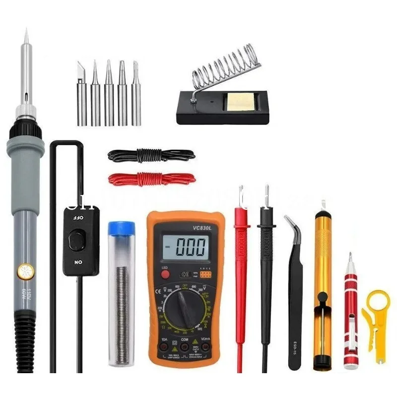 

60W Adjustment Temperature Soldering Iron Tool Set With Multimeter Digital Soldering Iron Kit Electric Soldering Irons