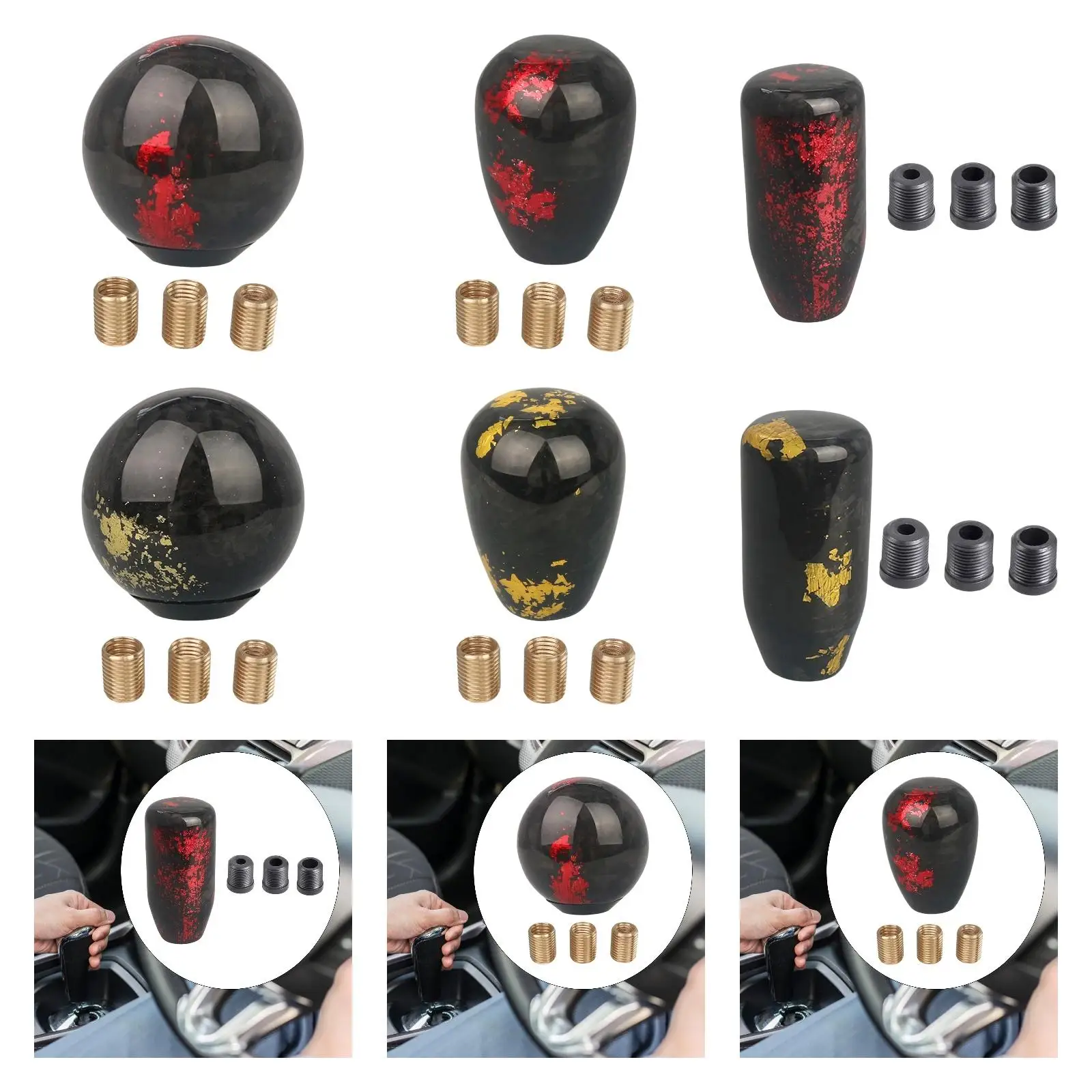 

Универсальная ручка переключения передач с 3 адаптерами, универсальная ручка уровня переключения передач для большинства автомобилей