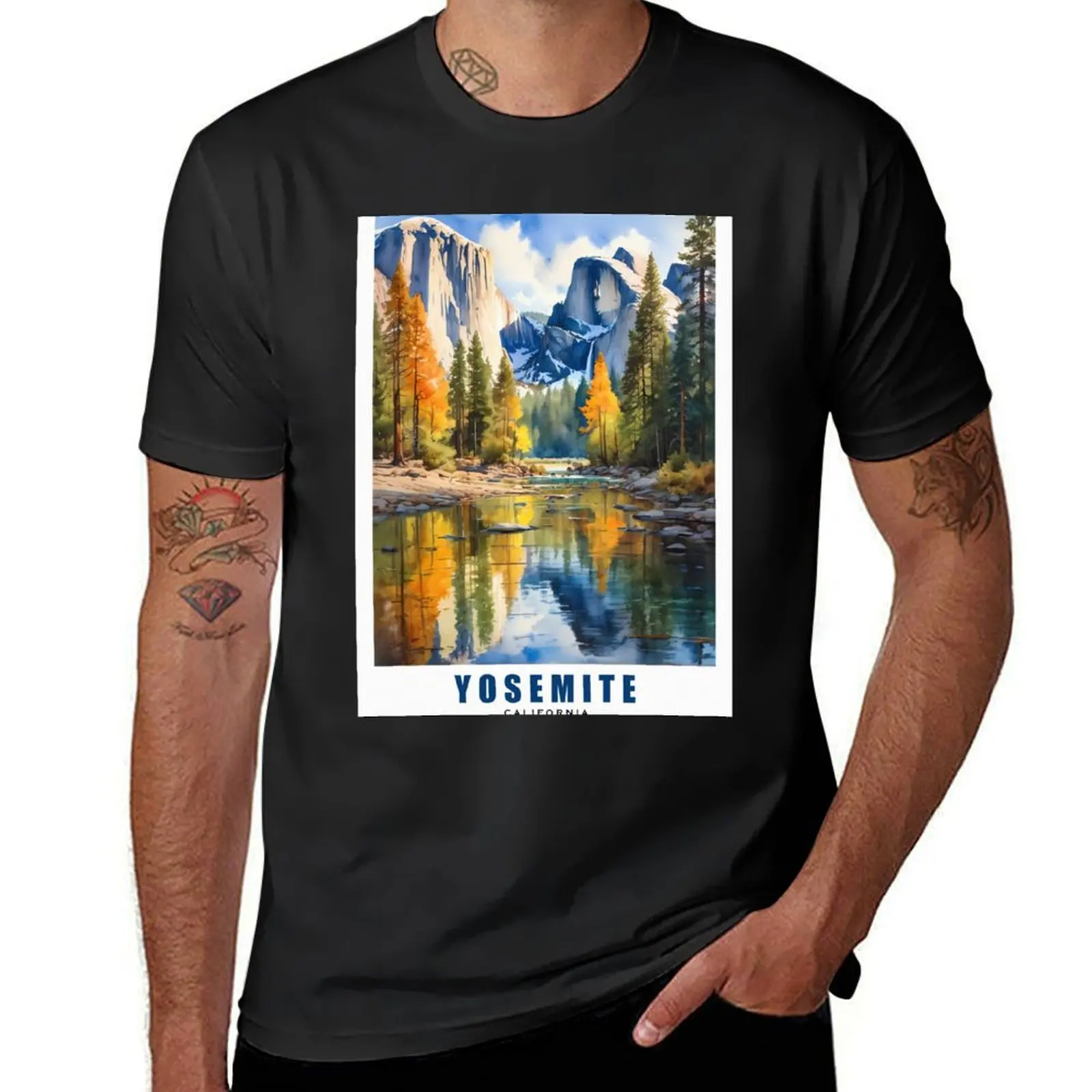 YOSEMITE / California : Scenic Splendor: Capturing Yosemite's Iconic Landscapes T-Shirt blacks summer clothes men workout shirt