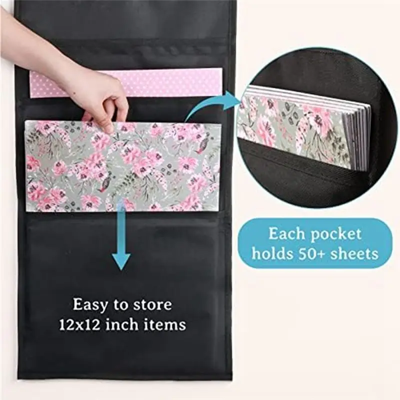 Latest ABBQ-3Pcs Scrapbook Paper Storage, 12 x 12 Inch Hanging Paper Storage Bags with Door Hooks for Scrapbooking, Cardstock