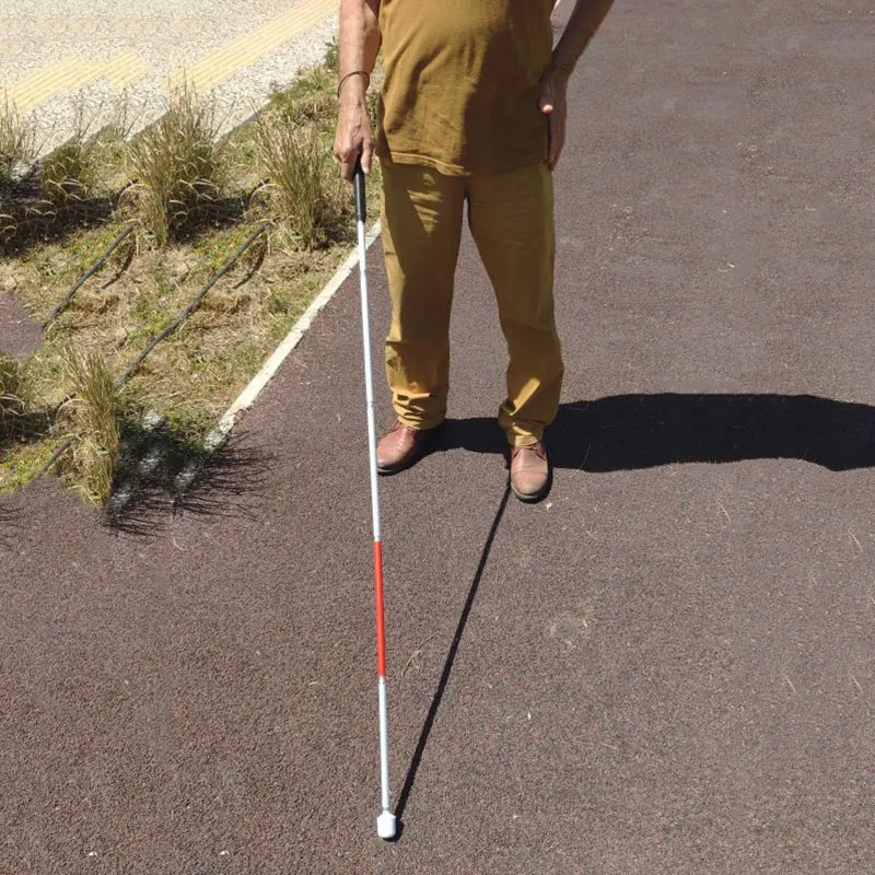 1Pc Portable Aluminium Alloy Folding Walking Stick Practical Anti-slid Blind Cane Safety Reflective Guide Stick for The Blind