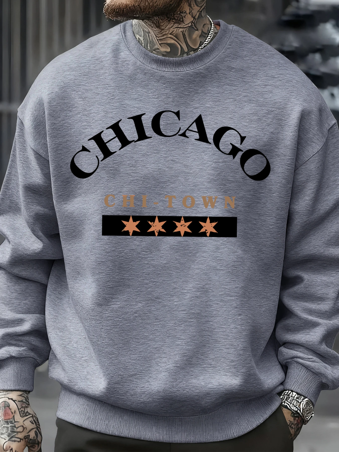 Chicago Chi-Town Design Herbst Sweatshirt Männer Persönlichkeit Mode Pullover Casual Fleece Kleidung Unisex Crewneck Streetwear