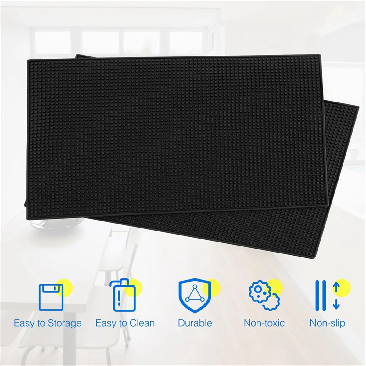 

AT13 6 шт. резиновый коврик, нескользящий коврик для бара, сервисный коврик для столешницы, коктейлей, бармена, ресторанов, парикмахерских, машинки для стрижки, салона