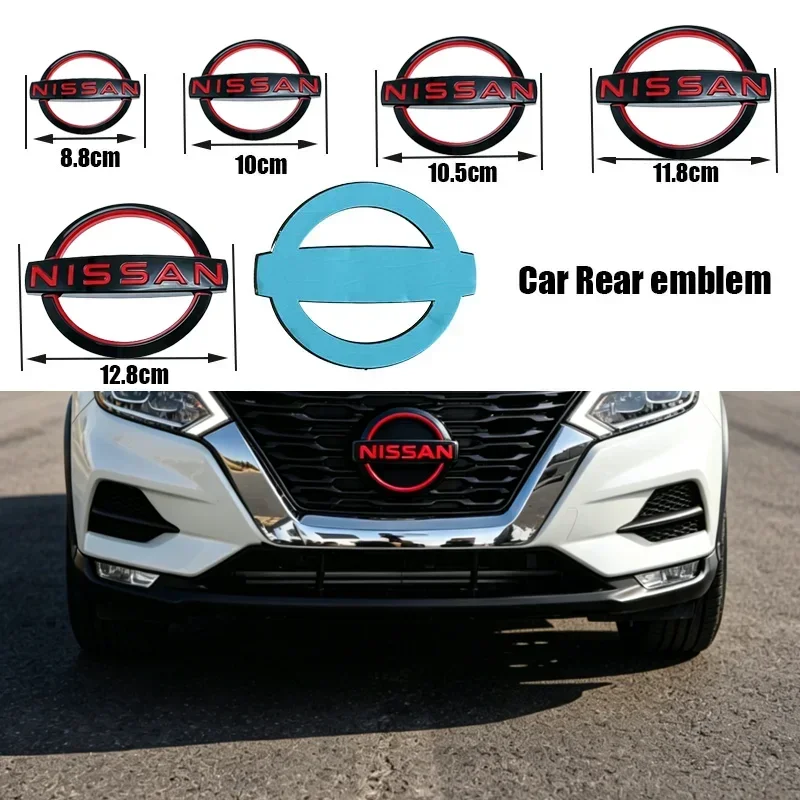ABS Auto Frontgrill Heckklappe Emblem Aufkleber für Nissan Qashqai J11 X-Trail Kicks Navara Juke Sylphy Altima Elgrand Leaf Micra – Detail 3