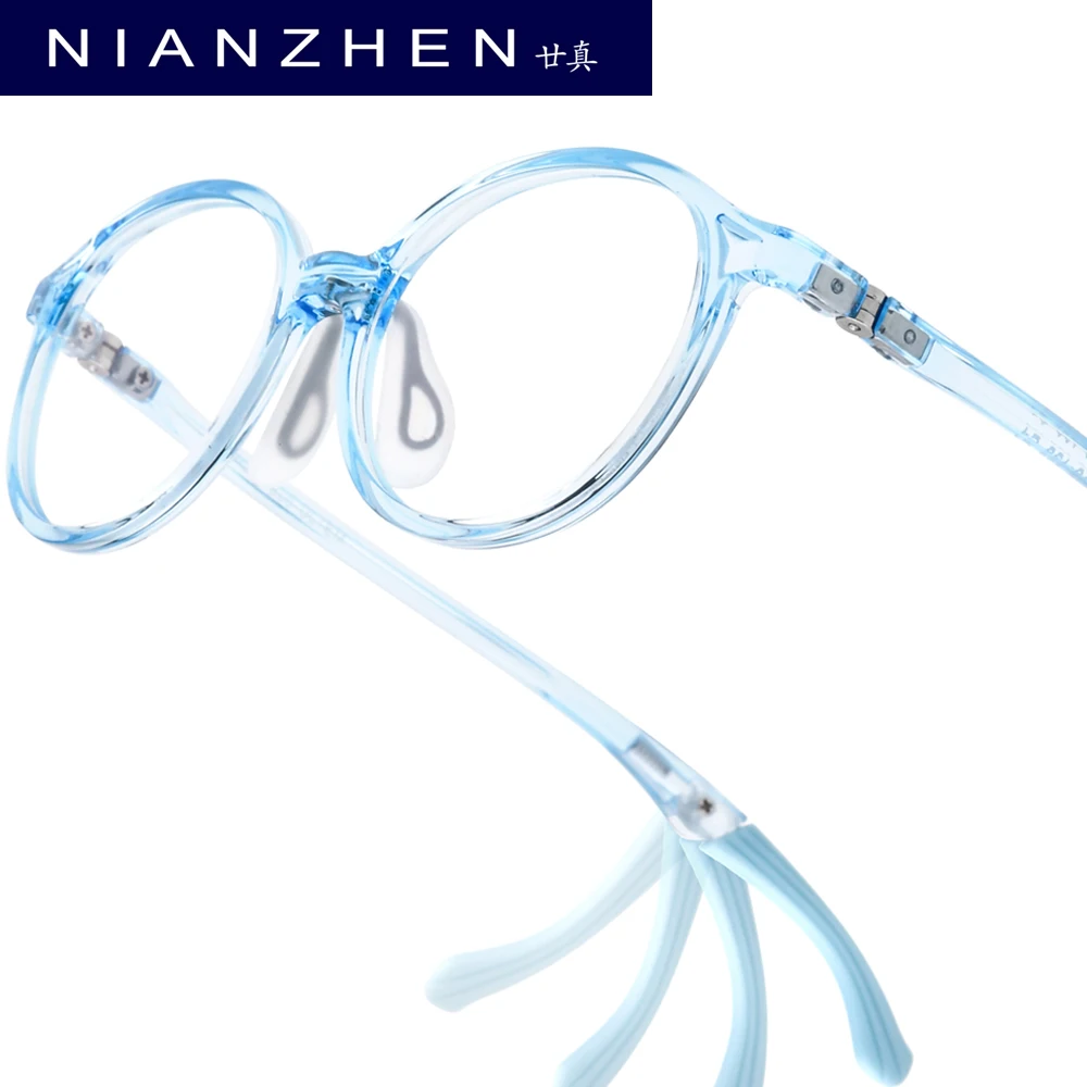 NIANZHEN TR90 Teenage Eyeglasses Oval Brand Design Student Glasses Frames Ultralight Adjustable Kids Eyewear Spectacles 60097