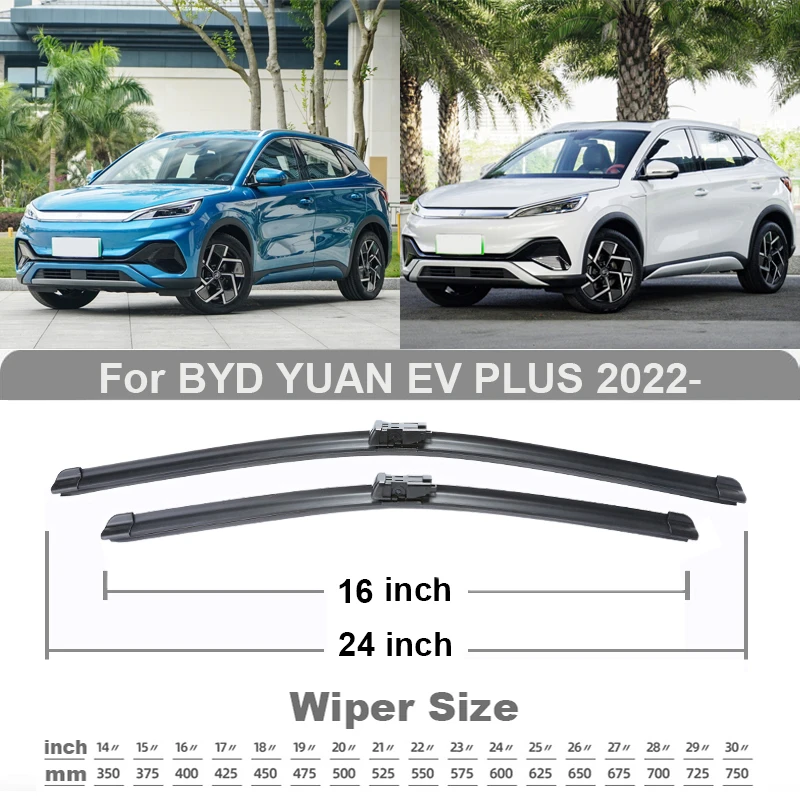 TONLINKER Car Front Windscreen Wiper Blades For BYD YUAN EV PLUS 2022 ATTO 3 Accessories Wiper Blade Brushes Cutter Auto Goods