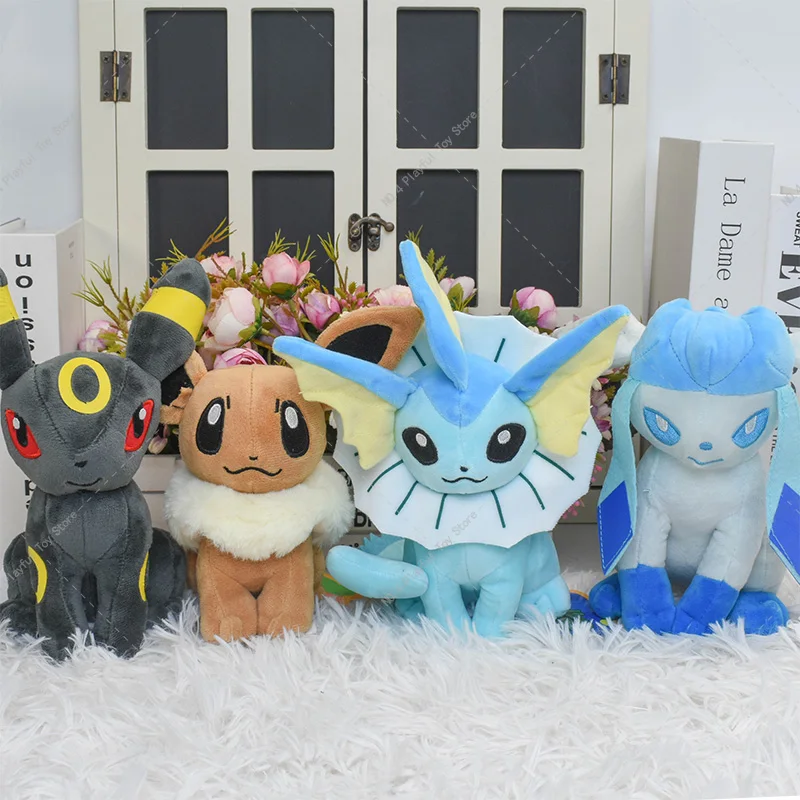 Muñeco de peluche de Pokémon, muñeco suave de Eevee, Sylveon, Flareon, Espeon, Jolteon, Umbreon, Vaporeon, Leafeon, Glaceon, regalo de Navidad