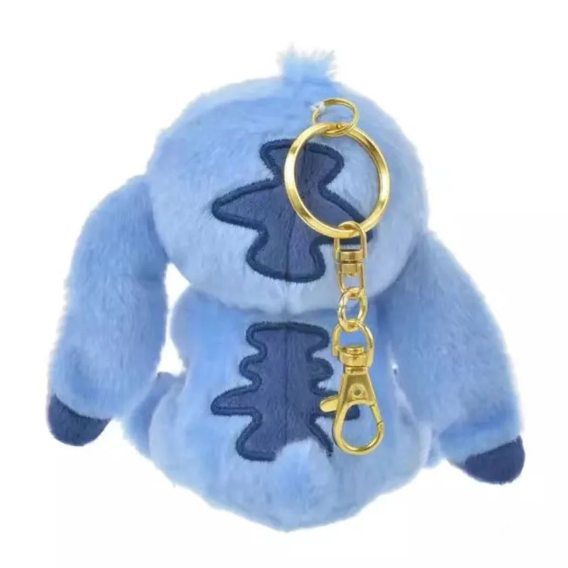 Disney Pooh Bear Winnie Stitch Keychain Cartoon Plush Toy Kawaii Cute Backpack Hanging Accessories Boys and Girls Birthday Gifts