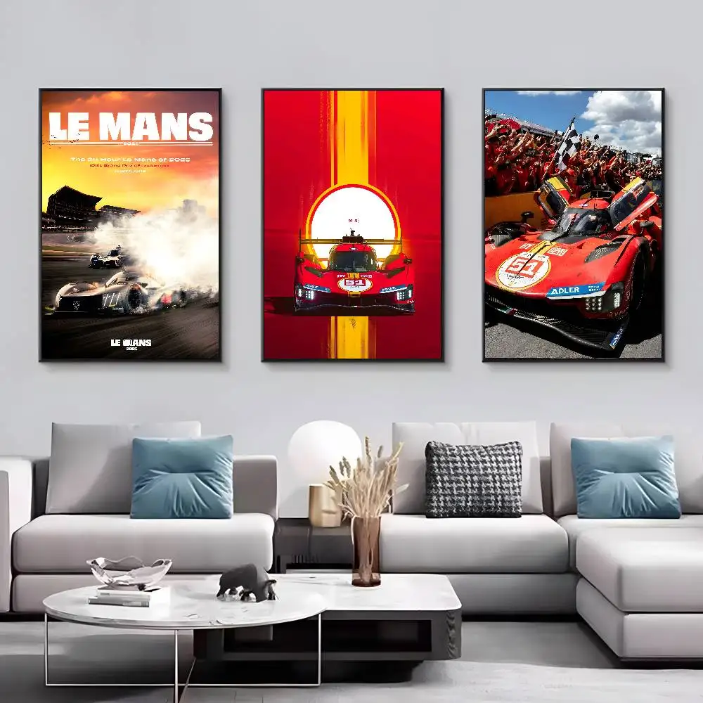 لو مان الأحمر 499 السوبر ملصق الفن قماش HD الجمالية ورق طباعة جدار الفن لغرفة المعيشة بار ديكور المنزل الموضة