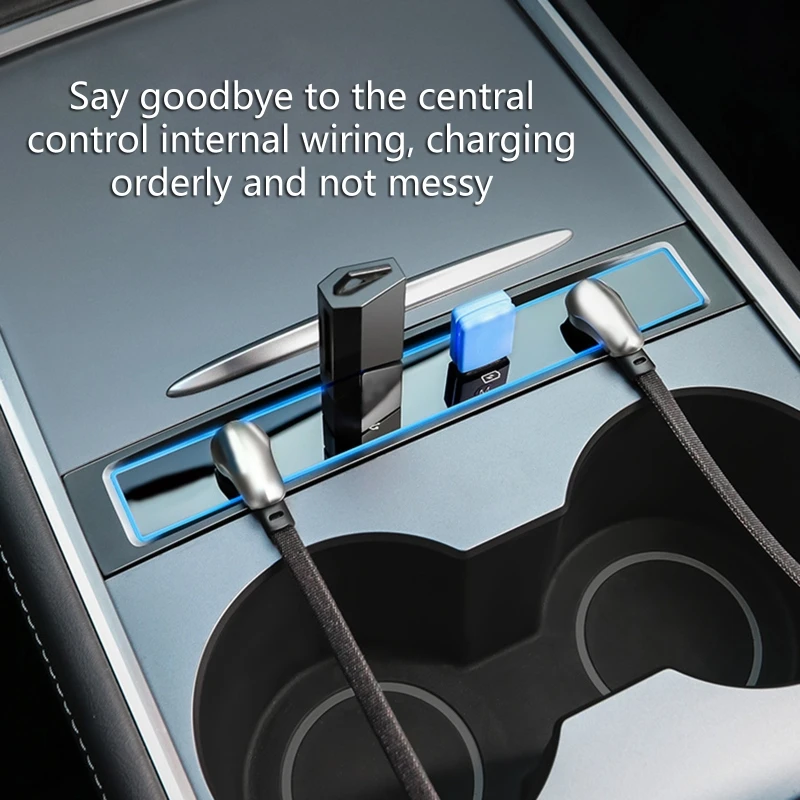 

Compatible for 3/Y Speed Up Charging Docking Station USB Shunt Hub Decoration Interior Trim Refit Accessories