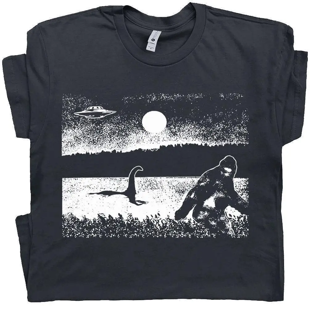 Bigfoot T Shirt Funny T Shirt Loch Ness Monster Shirt Cool Ufo Shirt Sasquatch Alien Shirt Cryptid Cryptozoology Novelty Tee