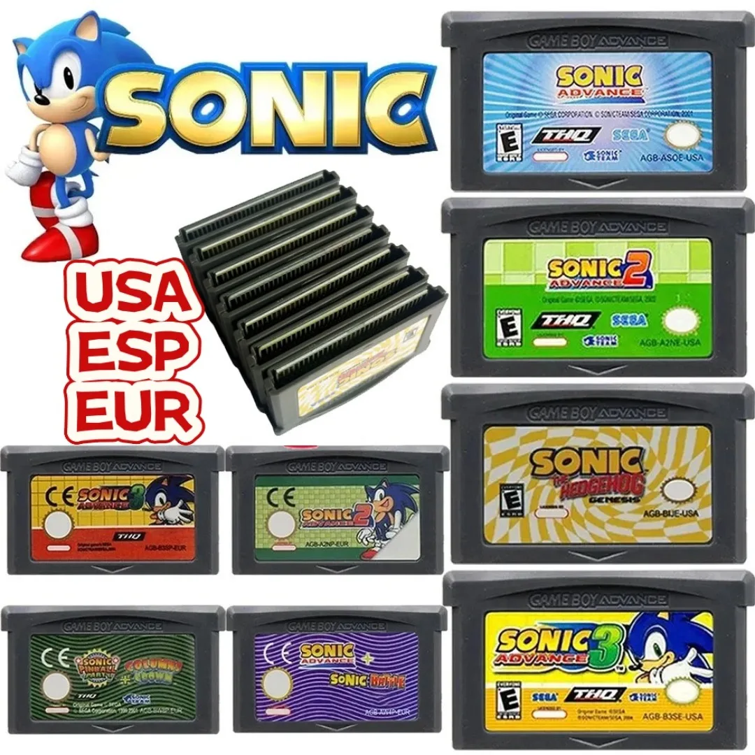 Heißer GBA 32-Bit Sonic 2&3 Elektronische Spielkarte Tintenpatrone Bestes Geburtstagsgeschenk für Jungen Feiertagsgeschenk