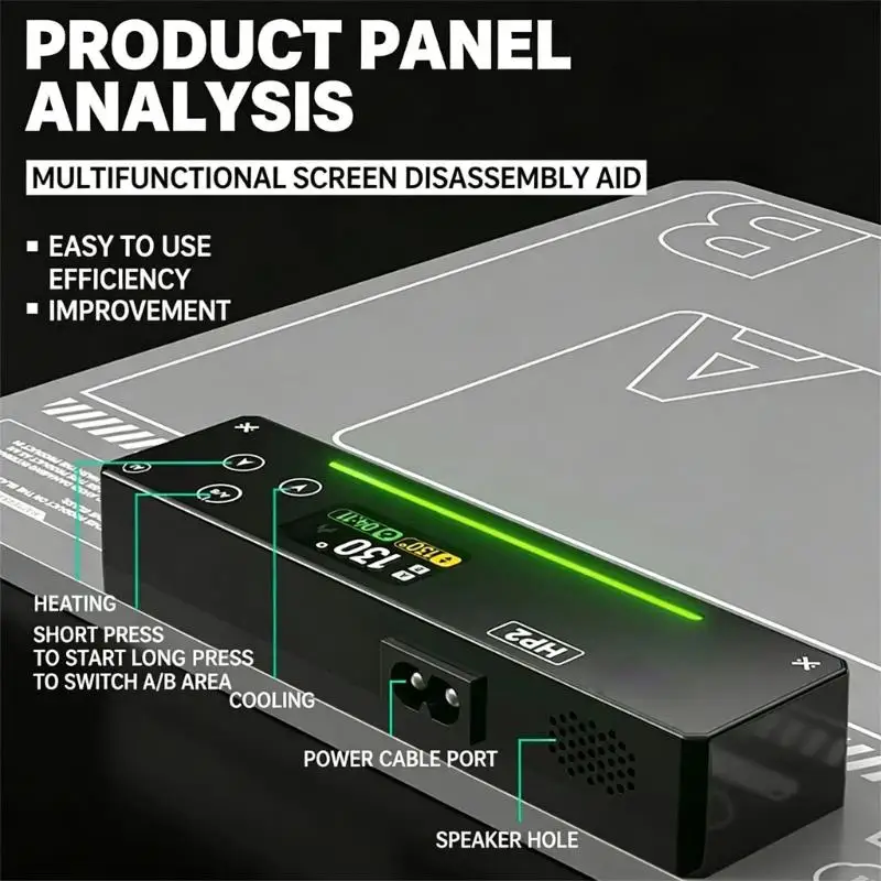 Upgrades Large Work Surfaces Heating Plate With Double Zone Temperature Control 50 to 130℃ for Phone Tablet Screen Removal