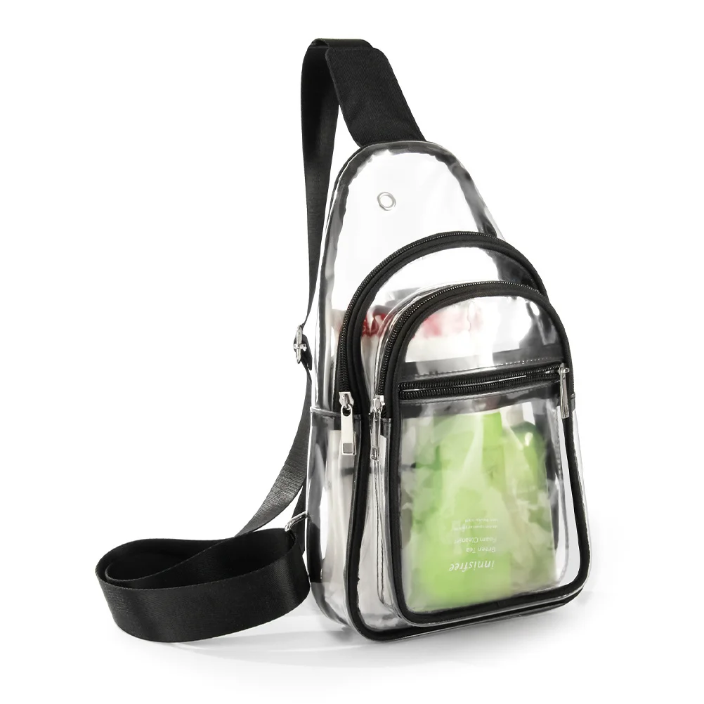 

Портативная прозрачная нагрудная сумка из ПВХ, маленькая прозрачная сумка через плечо для путешествий, спорта, пешего туризма, бега, ходьбы, езды на велосипеде, легкий вес