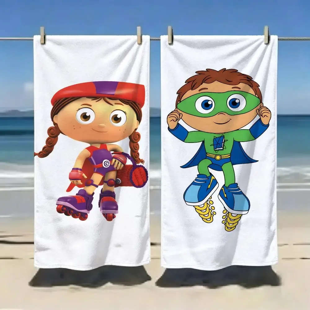 Cartoon S-Super Why Towel Microfiber soft Beach Towel for Travel Fitness Sauna Bathing Camping