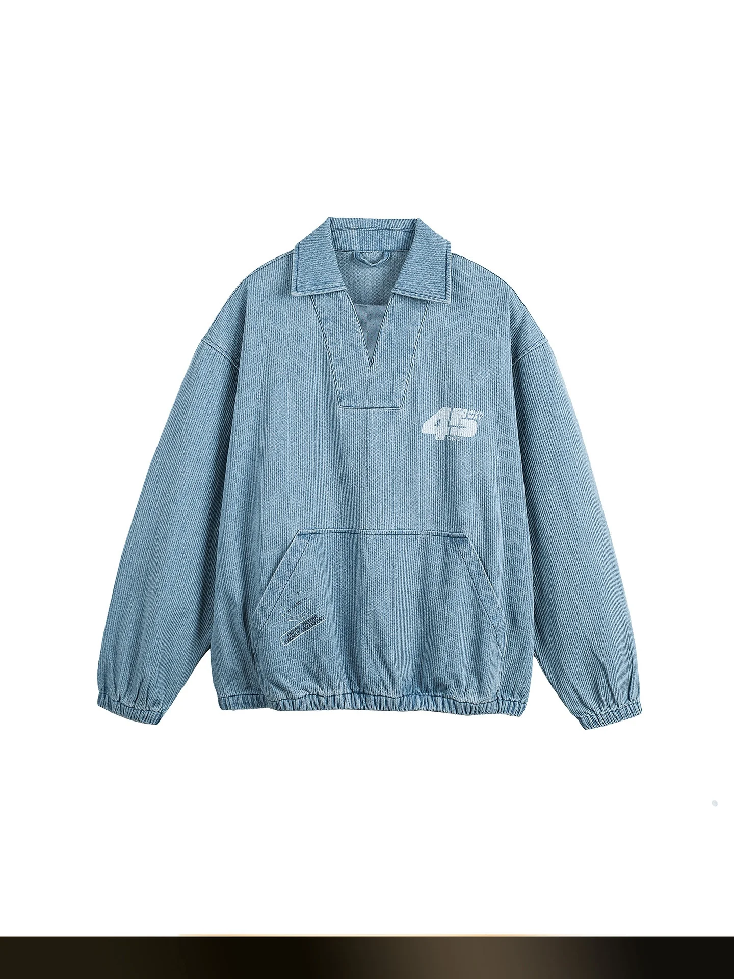 

Retro American Waed V-Ne Denim Jaet Men's Casual Loose Sports Training Outfit Autumn Season Cotton Polyester Blend