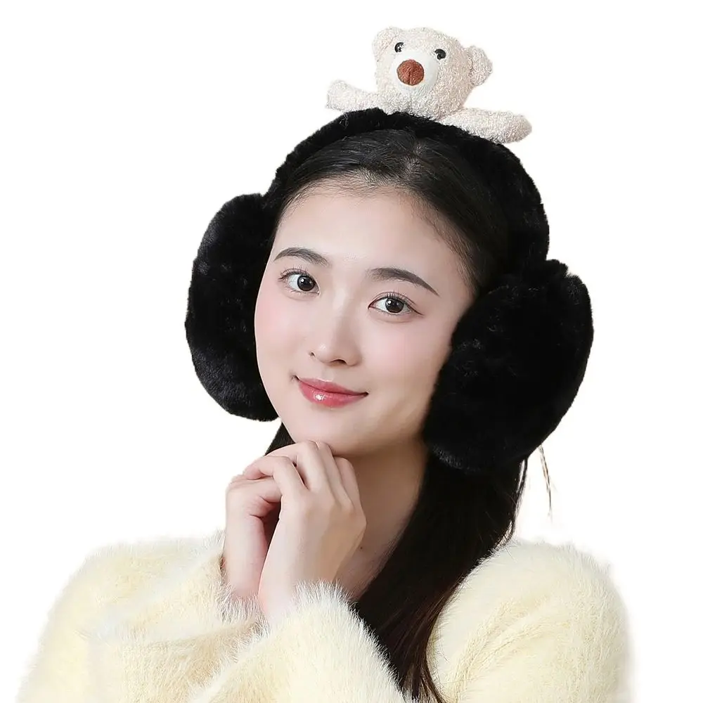 Winter Cute Plush Earmuffs Fluffy Adjustable Earflaps Soft Warm Ear Warmer for Men Women