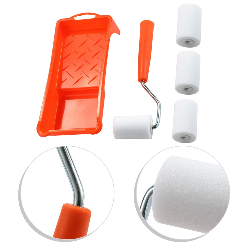 2Inch Small Paint Roller Kit High-Density Foam Paint Roller Paint Tray Liner For Wall Painting Tools