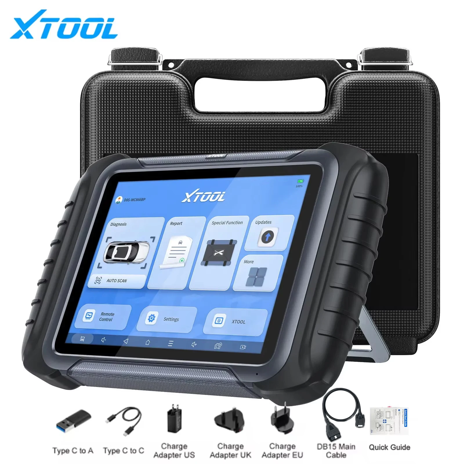 XTOOL D8S Professionele Diagnose Scanner, Bidirectionele Scantool met Topologie Mapping, ECU Codering, Volledige Systeemdiagnose, 42+ Servicefuncties, CAN FD, DoIP, FCA Ondersteuning, Auto VIN, D8 S