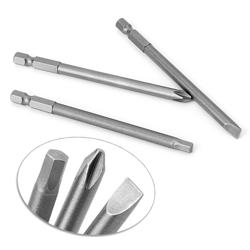 10 Buah Mata Obeng PH2 Berlubang Torx Magnetik 1/4 Batang 100Mm