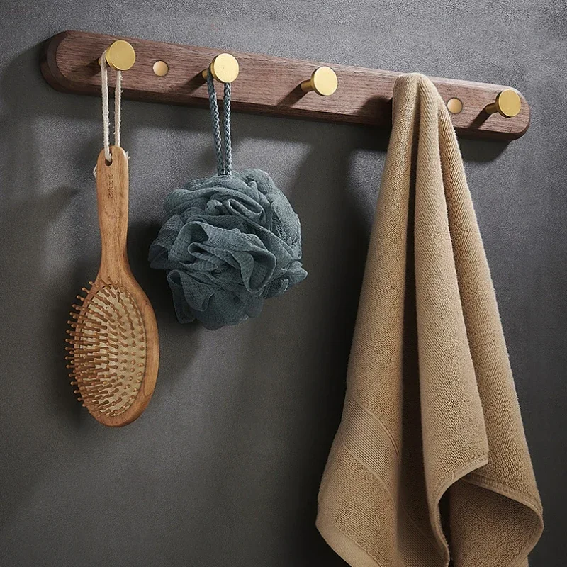 Wood Wall Hanging Hook, Damp-proof, Bathroom Towels, Key Holder, Clothes Hanger, Coat Hook, Hat, Scarf, Handbag Storage