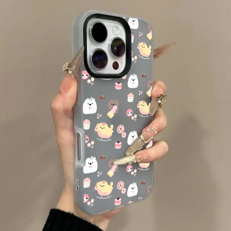 Cute Cartoon Animals Pattern Phone Case For Samsung Galaxy S26 Ultra S25 FE S24 S23 S22 Plus Ultra S21 FE Colorful 2 in1 Cover view 4