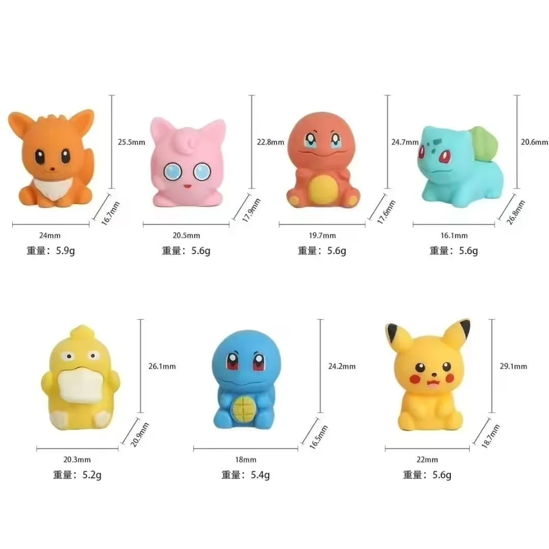 7-teiliges Set Pocket Monsters Anime-Figuren, niedliche Modelle, Kawaii-Statuen, Schreibtischdekoration, Ornament, Sammlerstück, Geburtstagsgeschenk – Detail 2
