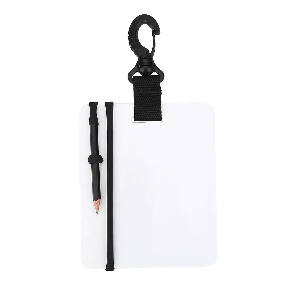 Waterproof Underwater Writing Slate Board with Swivel Clip and Pencil for Diving and Swimming