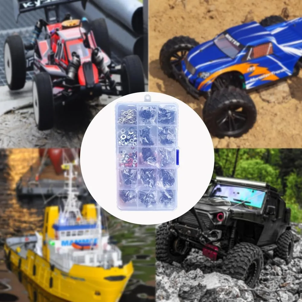 500 قطعة RC طقم مسامير ربط أداة إصلاح M3 M4 عرافة مسامير الجوز شل مشبك الأجهزة السحابة ل 1/8 1/10 1/12 مقياس سيارات شاحنة الزاحف D