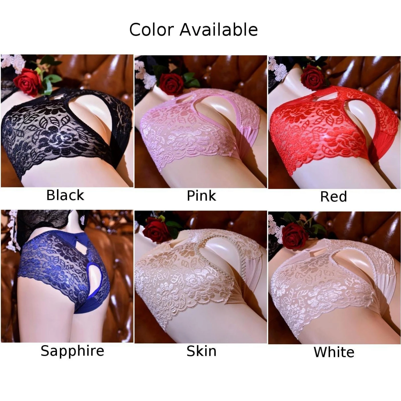 Lace Womens Panties Bikini Bottoms Breathable Crotchless Home Knickers Ladies Lingerie M-3XL Open Crotch Brand New