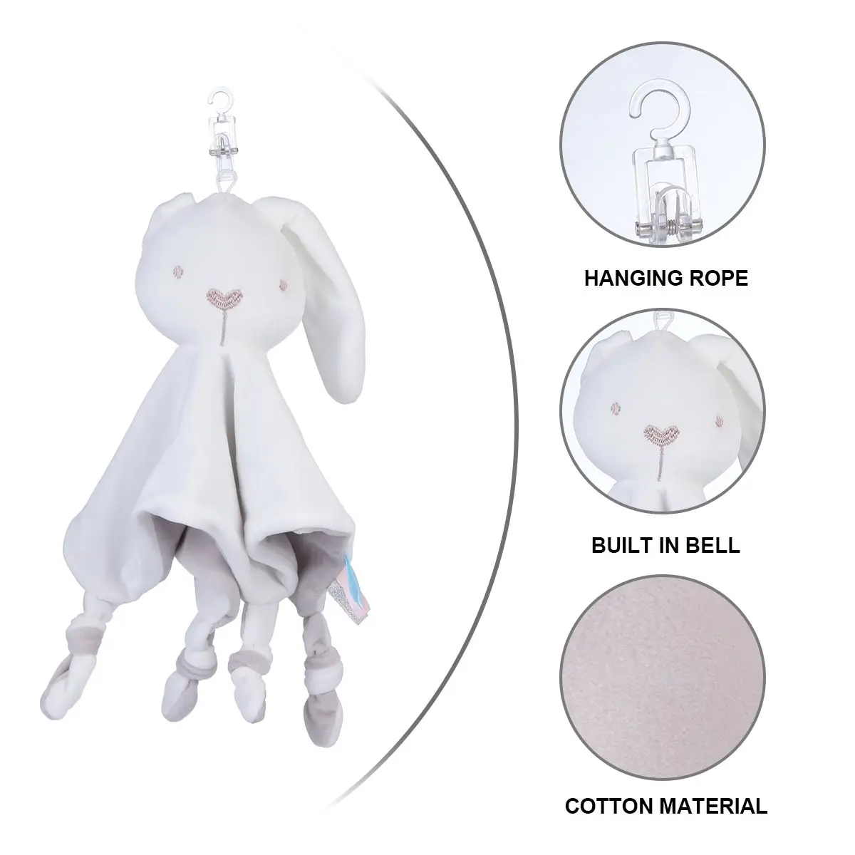 

Rabbit Soothing Towel Baby Comforter Infants Soft Cotton Swaddle Toys Durable Safe Color Cognitive Small Animals