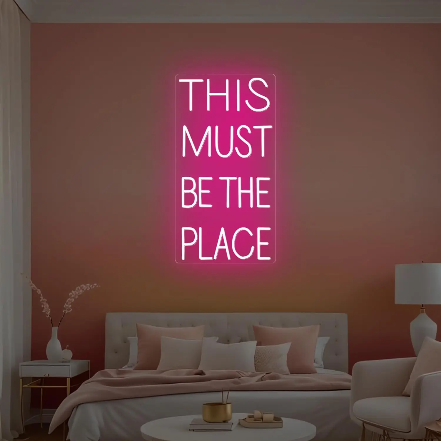 LED Neon Sign This Must Be The Place Neon Light for Gaming Room Bedroom Bar Christmas Party Home Decor Xmas Gift USB Powered view 3