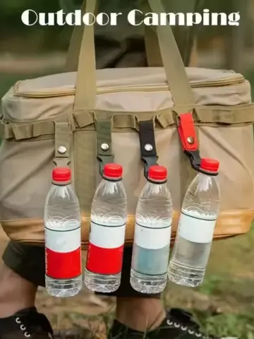 Webbing Water Bottle Holder Climbing Carabiner Belt Backpack Hanger Hooks Clip Multifunction Water Bottle Nylon Buckle Hook Clip