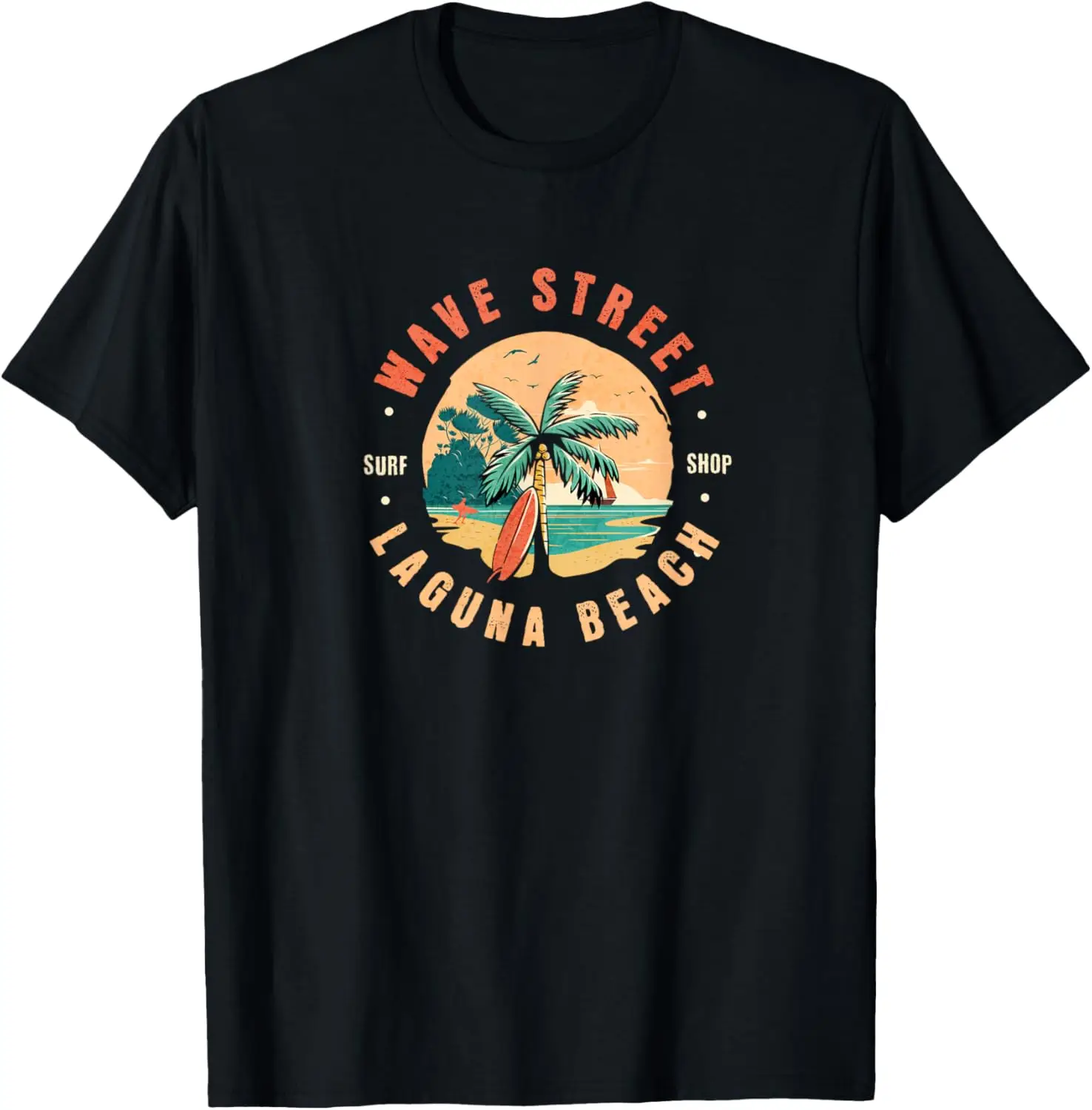 

Винтажная футболка Wave Street Surf в стиле ретро, пляжная летняя футболка с рисунком для серфинга