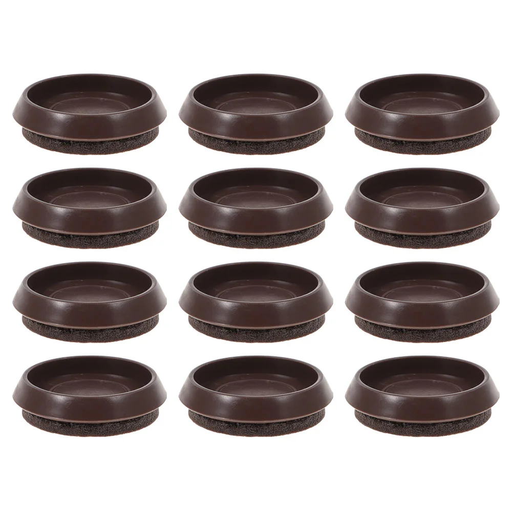 

12 Pcs Fixed Caster Cup Area Rugs Chair Furniture Pad Pads Rubber Felt Bed Stoppers Floor Protector