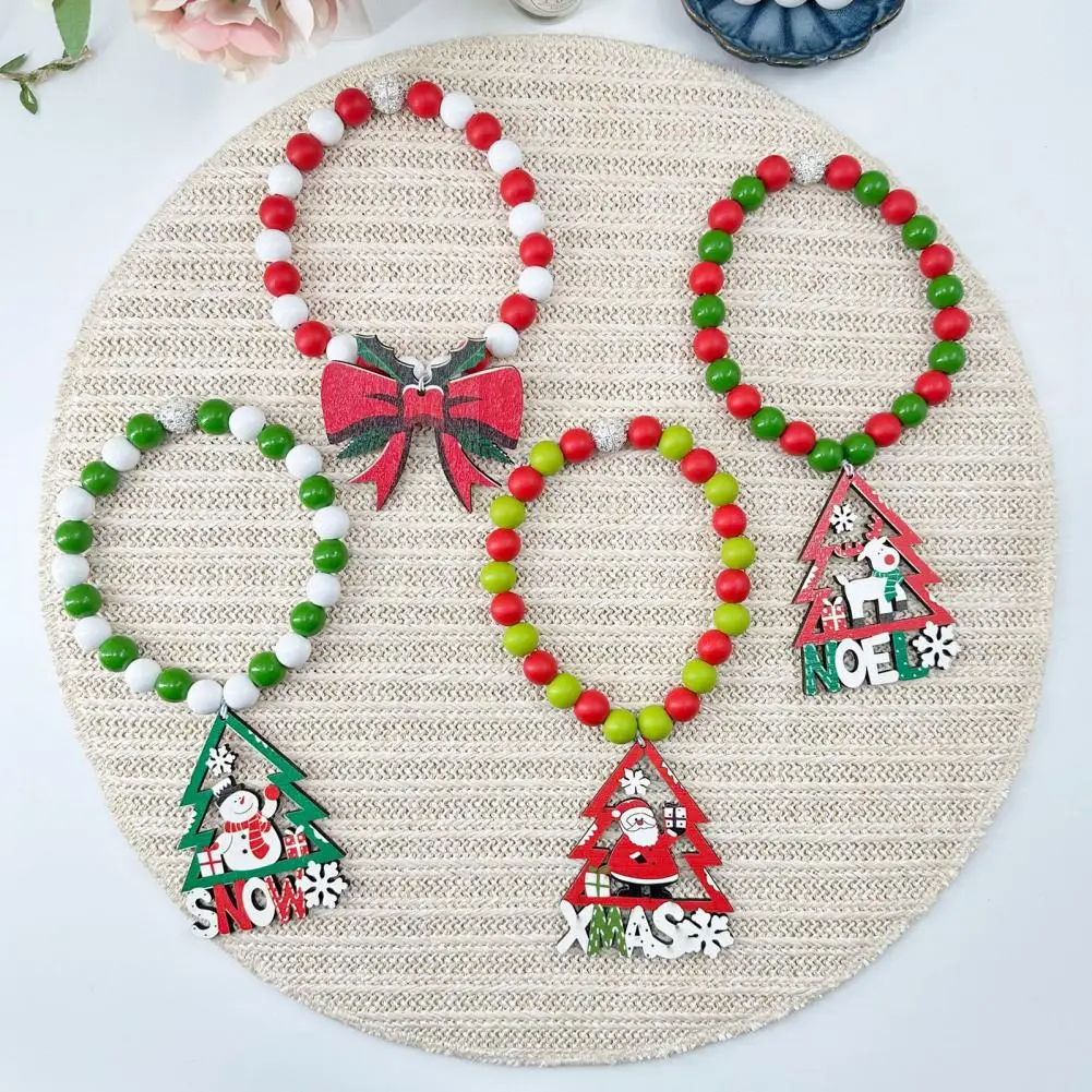 1 Pair Xmas Charm Curtain Tiebacks Wooden Bead Christmas Curtain Ties Beaded Curtain Holdbacks For Drapes Living Room Decor