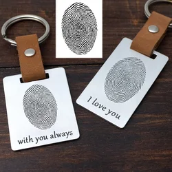 Personalized Fingerprint Keychain, Your Actual Fingerprint Key Chain, Custom Finger Print Keyring, Customized Memorial Gift
