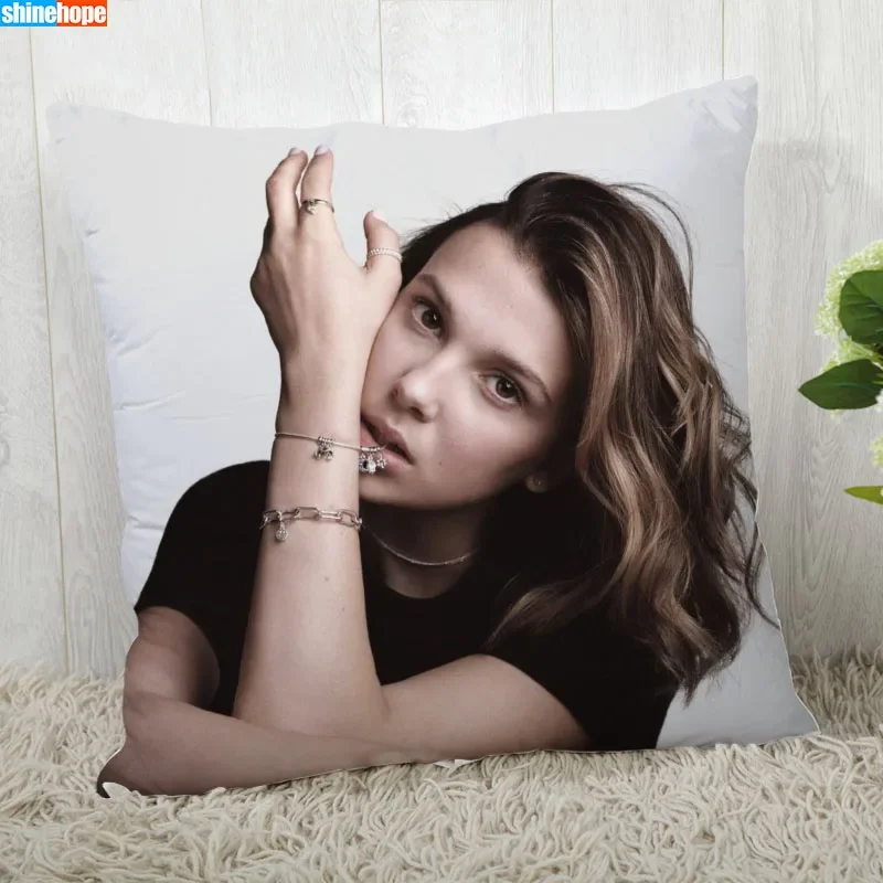 Pillow Cover Customize Millie Bobby Brown Pillowcase Modern Home Decorative Pillow Case 45X45cm