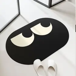 Cartoon Expression Diatomaceous Mud Bathroom Absorbent Quick Drying Foot Mat, Household Wear-resistant Bathroom Anti Slip Mat