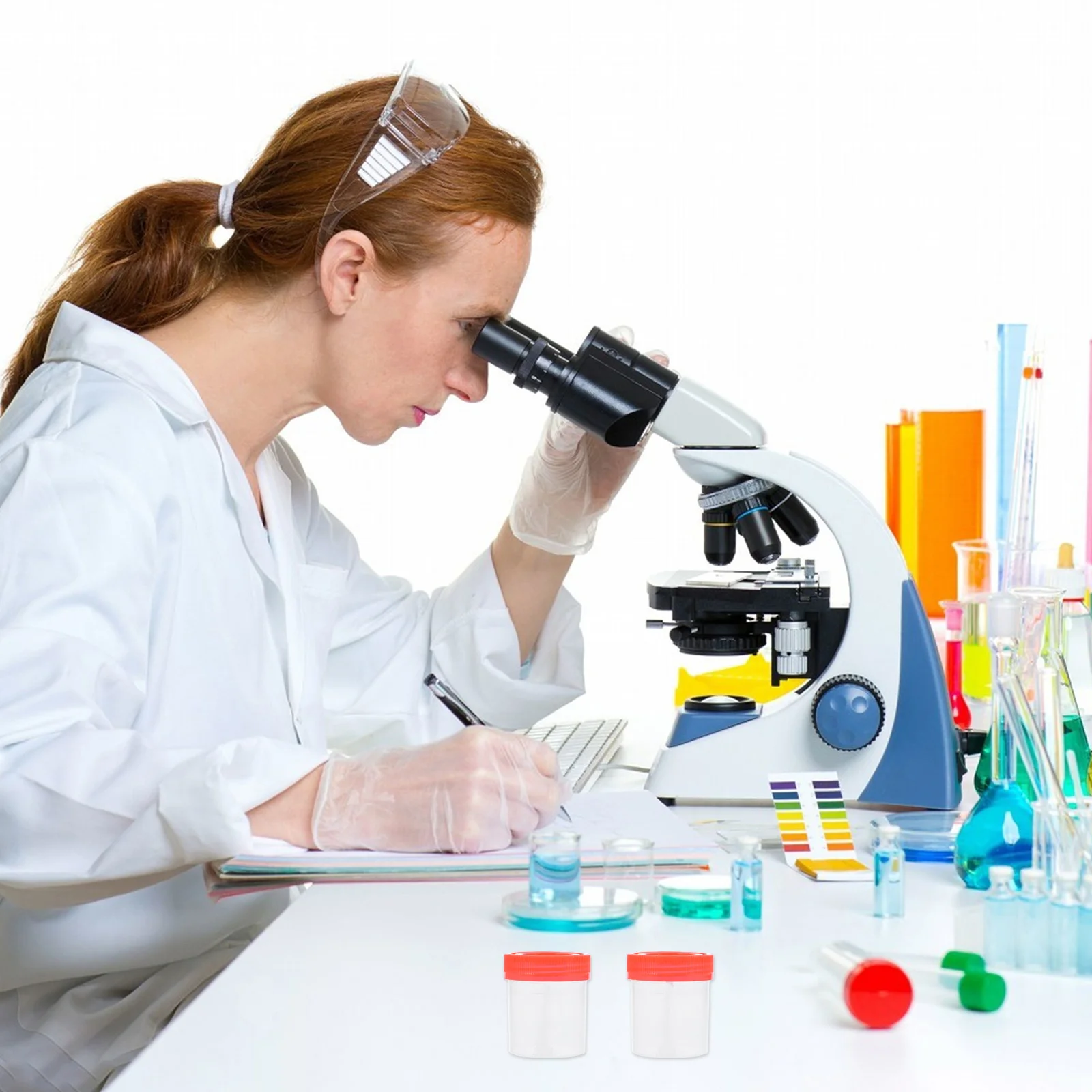 10Pcs Sample Cups with Lid Clear Graduated Urine Specimen Containers for Medical Diagnostic Testing Needs Urine Cups