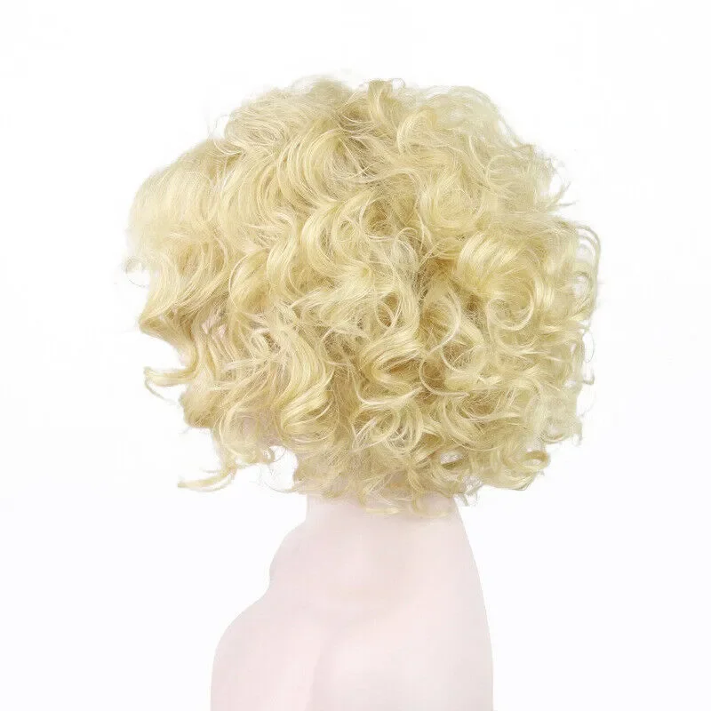 New Fashion Ladies Blonde Curly Women Daily Half Headband Cosplay Wig