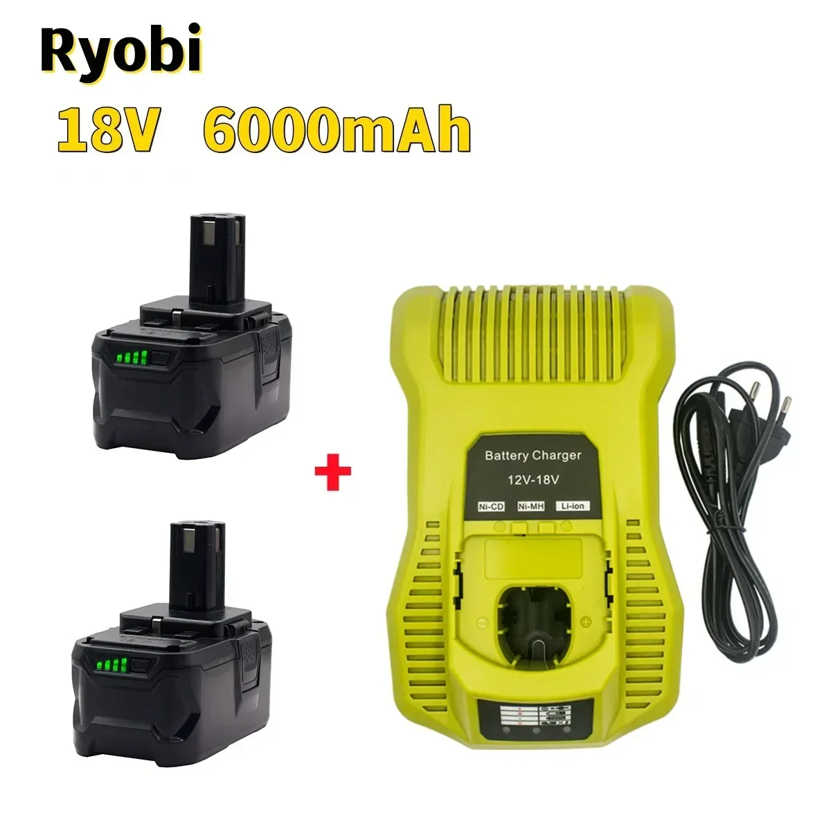 Replace Ryobi ONE18V Wireless Power Tool BPL1820 P108 P109 P106 RB18L50 RB18L40 Lithium Ion Battery 6000mAh