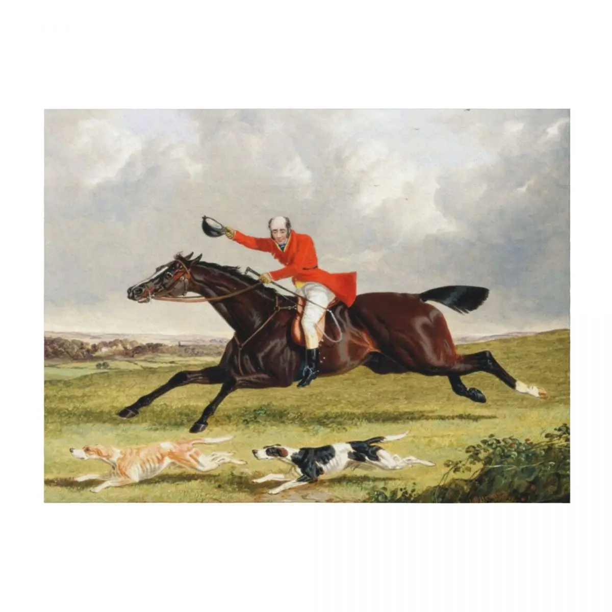 

John Frederick Herring, 1820-1907 Royaume-Uni horse painting, Horse Racing, Hunting Dogs Throw Blanket Summer Blankets