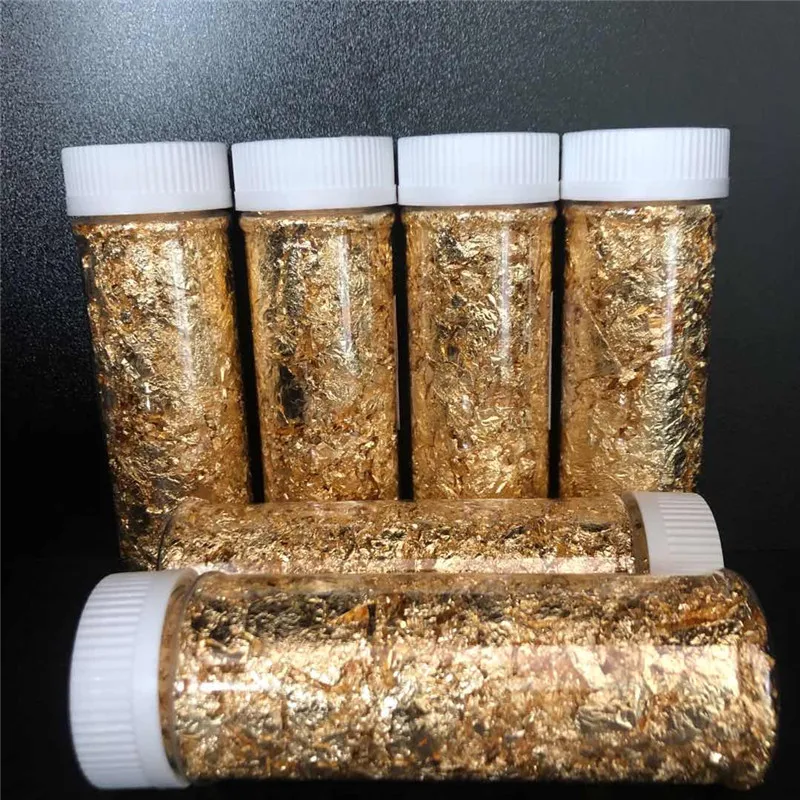 Aomily 2g/5g Genuine Gold Leaf Flake Pure Gold Foil Gilding Handicrafts Decoration DIY Create Noble Handicrafts Gift Not Edible