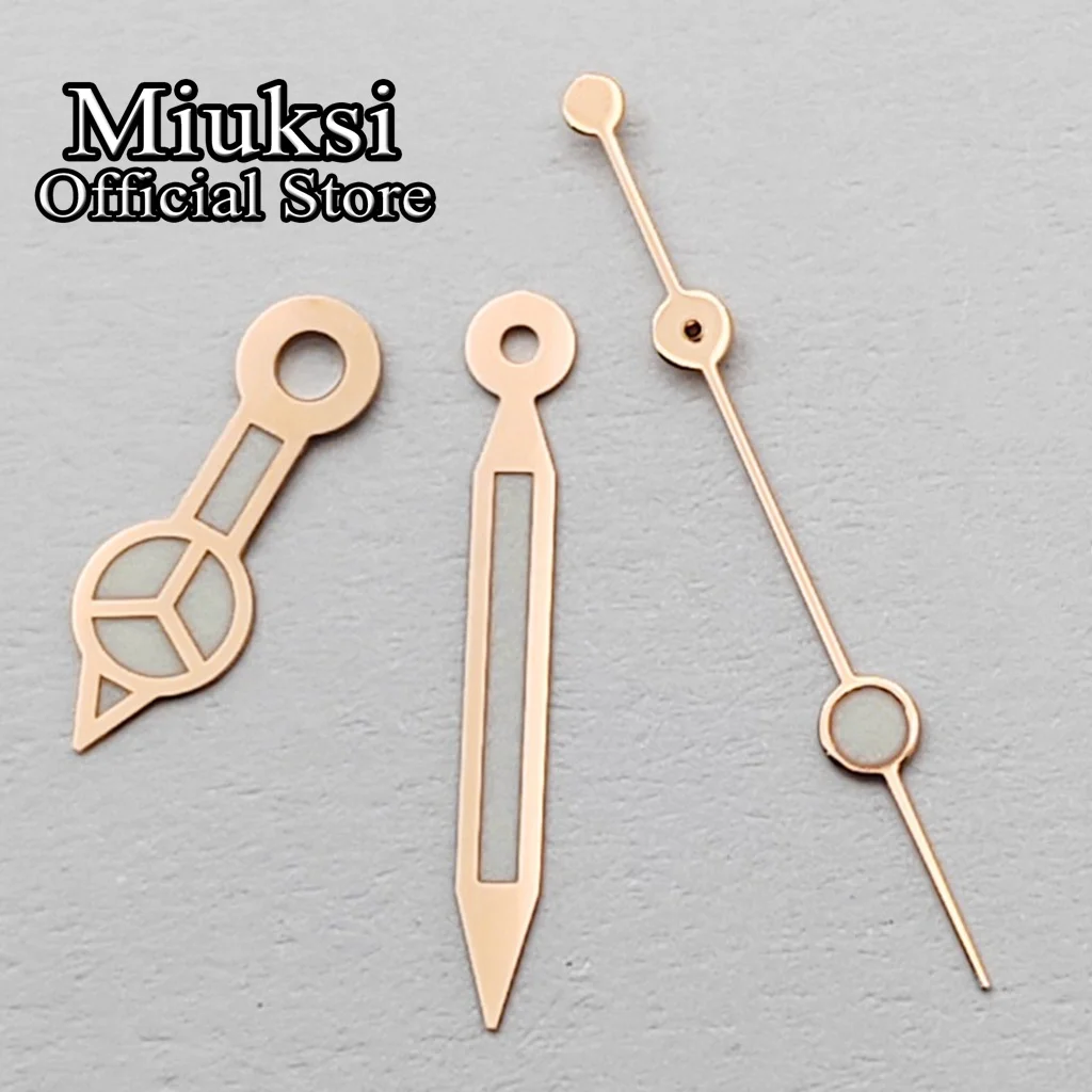 Miuksi VH31 Uhrzeiger Roségold/Silber/Gold passend für VH31 Uhrwerk grün leuchtendes Zubehörteil – Detail 7