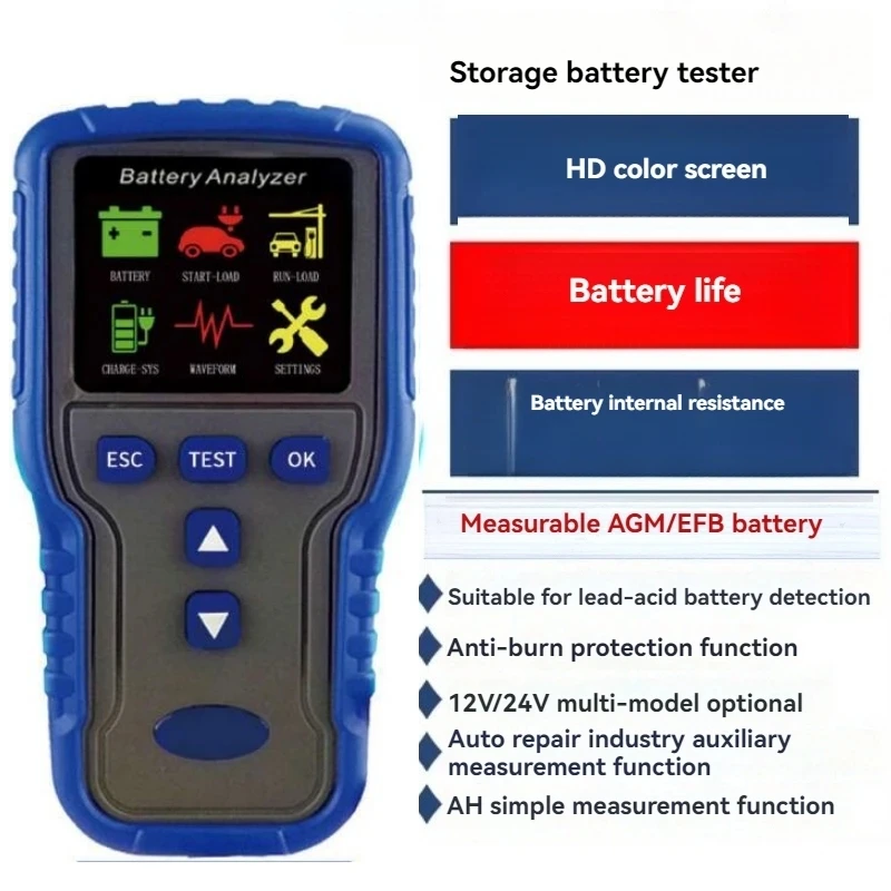 

Battery Tester Detects Battery Life Supports Internal Resistance Of AGM/EFB Batteries TM2015A/TM2020A