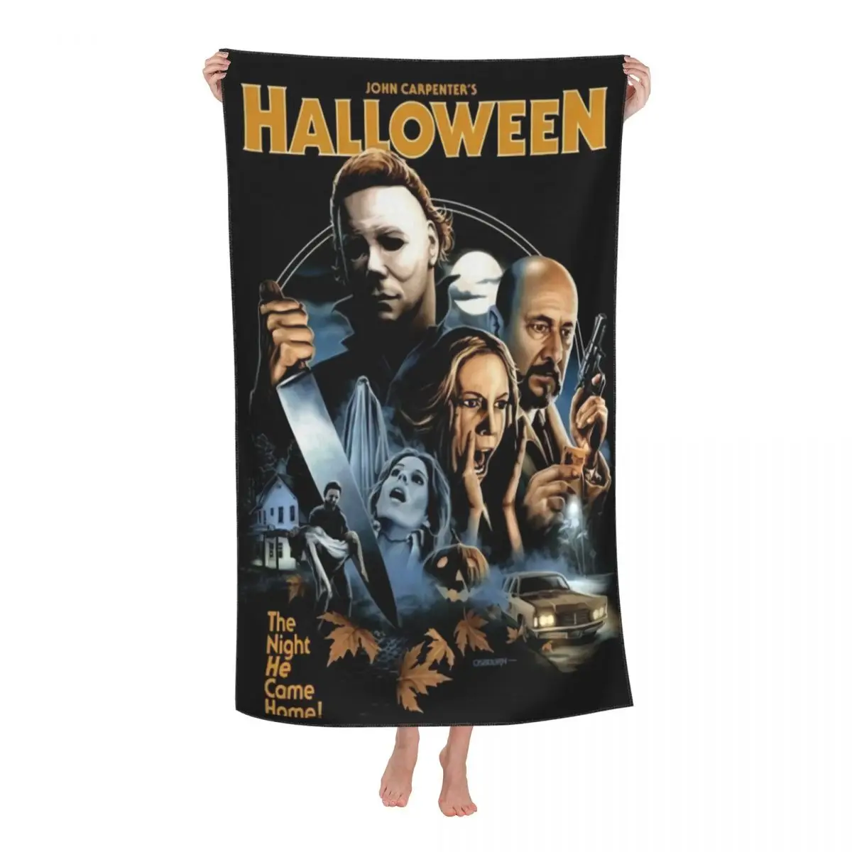 Michael Myers Knives Halloween Scary Movie Bath Beach Towel Microfiber Shower Sports Yoga Towels