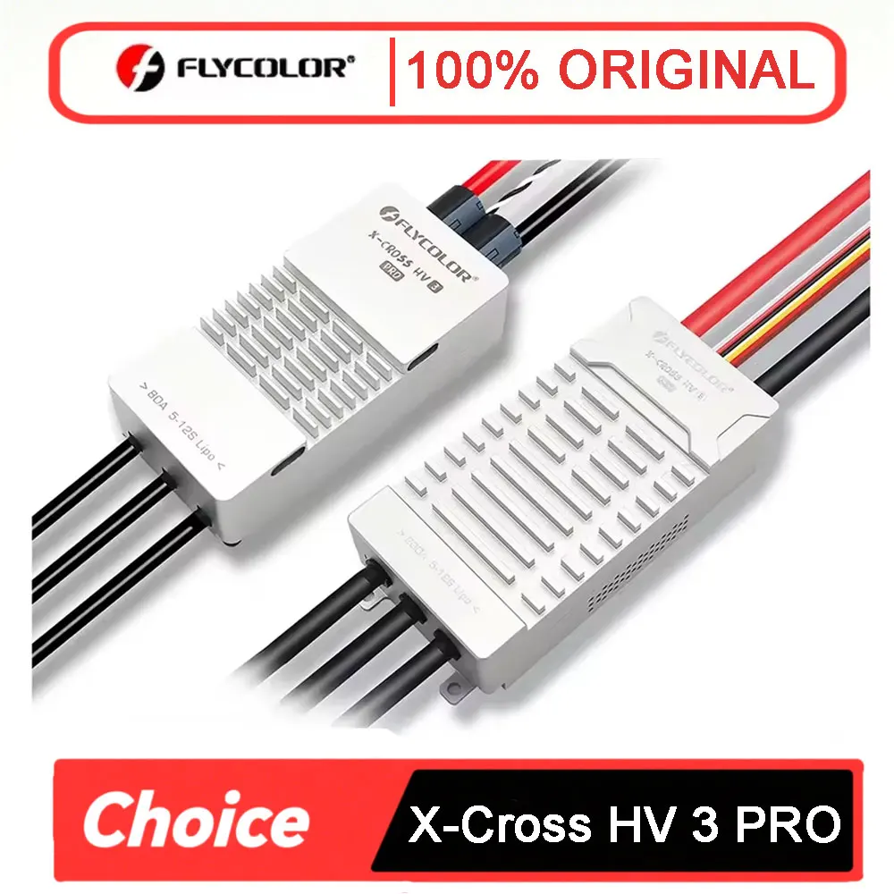 Flycolor X-CROSS HV3 PRO 80A 200A ESC 5-12S BLHeli-32 Dshot Proshot 64MHz ARM 32-Bit Speed Controller for RC FPV Racing Drone