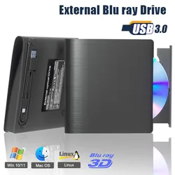 External Blu ray Drive BD/DVD-RW Optical Drives for Laptop Desktop CD Player Burner Compatible with Windows 11 10 Mac OS